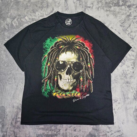 La Pura Vida tag Skull "Rasta" Rincón de Guayabitos Graphic T-Shirt Size XL - Picture 1 of 6